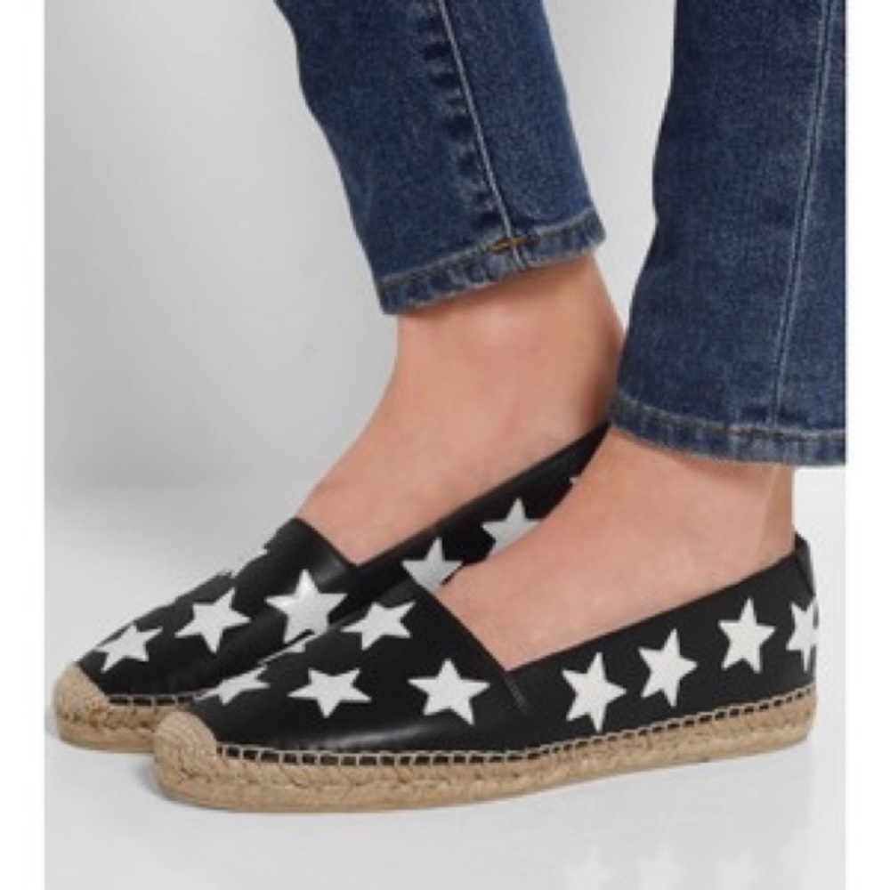 Saint Laurent Leather Star Espadrilles 37.5